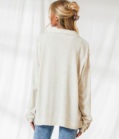 BKE Linen Blend Blouse back view