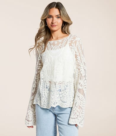 Daytrip Embroidered Top front view