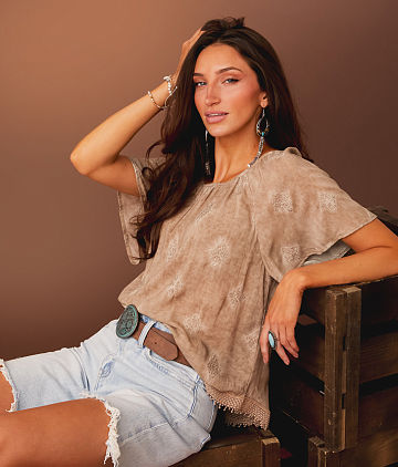Embroidered Hanky Top