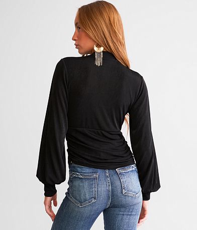 red by BKE Ruched Keyhole Top BACK