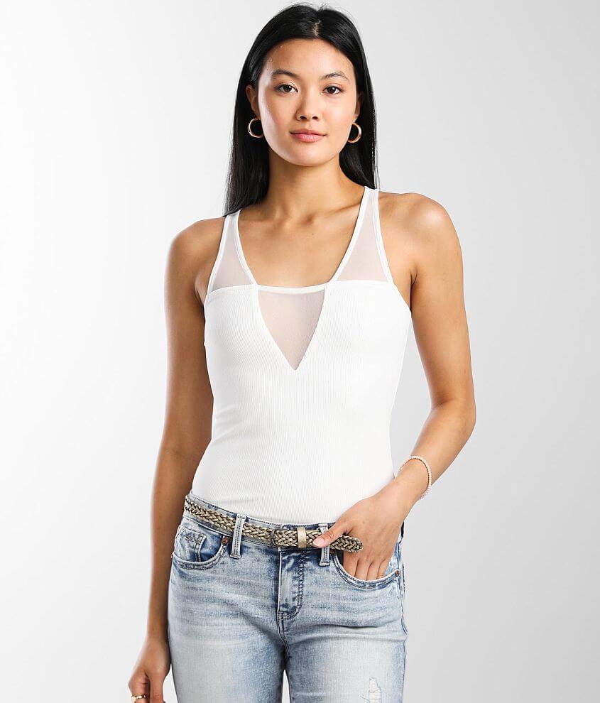 red by BKE Pieced Mesh Tank Top - Women's Tank Tops in White