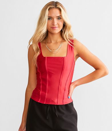 Willow &amp; Root Square Neck Corset Tank Top FULL_RIGHT_SIDE