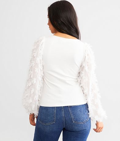 Willow &amp; Root Metallic Fringe Top BACK