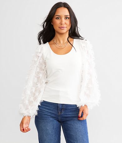 Willow &amp; Root Metallic Fringe Top FULL_RIGHT_SIDE