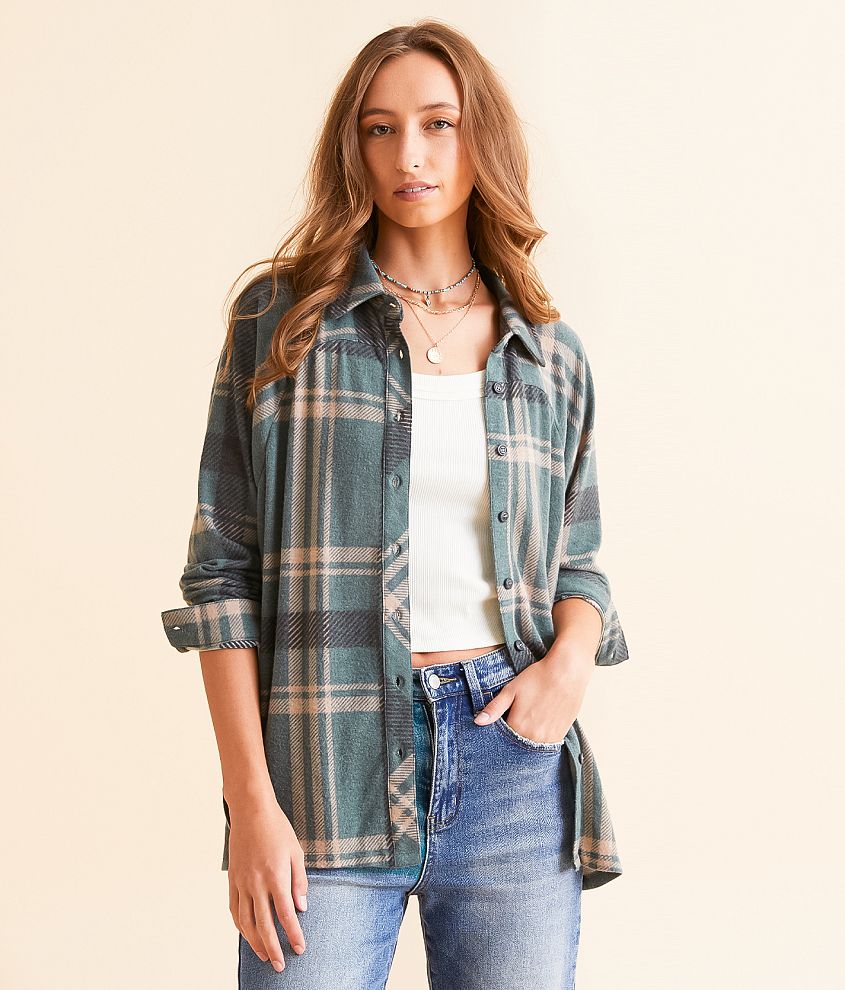 Modish Rebel Plaid Shirt front view