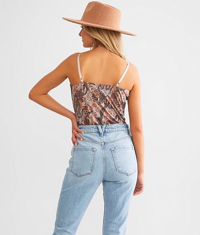 Willow &amp; Root Floral Mesh Bodysuit BACK