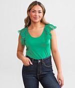 Daytrip Ruffle Strap Tank Top - Women's Tank Tops in Sea