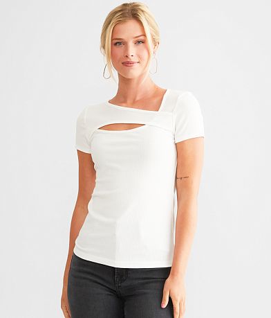 red by BKE Asymmetrical Cut-Out Top FULL_LEFT_SIDE