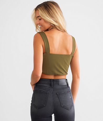Willow &amp; Root Mesh Corset Cropped Tank Top back view