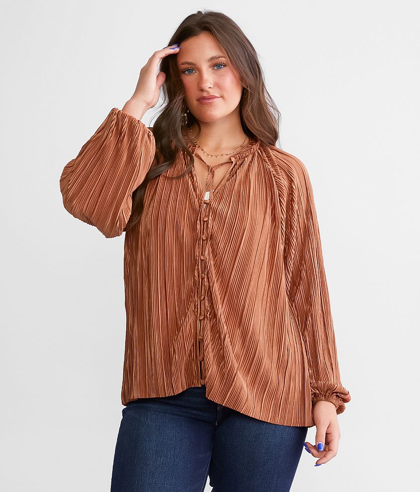 Daytrip Satin Pleated Blouse