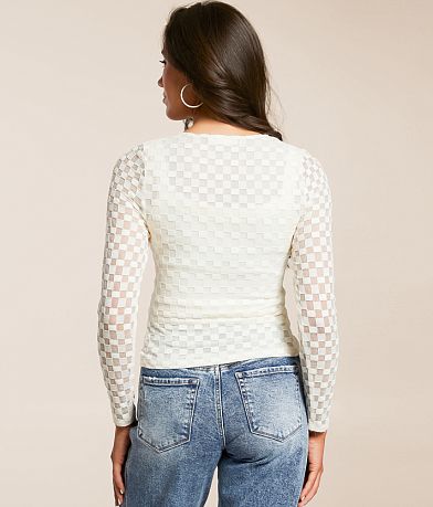 Willow &amp; Root Checkered Mesh Top back view