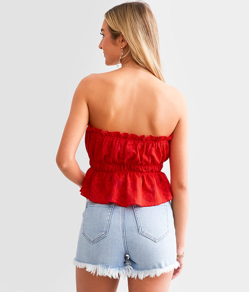 Floral Jacquard Tube Top - thumbnail 2