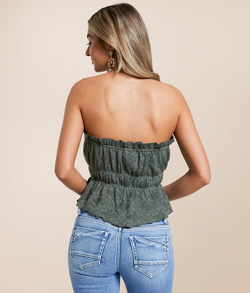 Floral Jacquard Tube Top - thumbnail 6