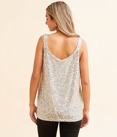 Daytrip Flowy Sequin Tank Top BACK