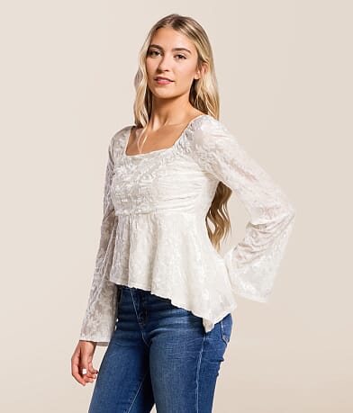 Willow & Root Sequin Velvet Top front view