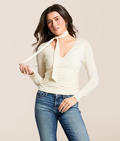 Willow & Root Ruched Top front view