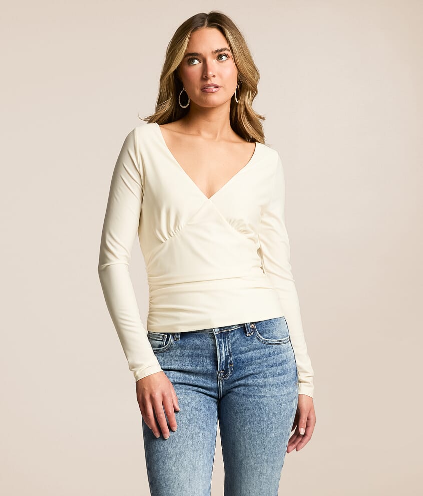 Ruched Top With Detachable Scarf