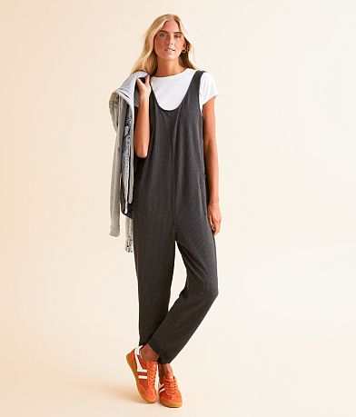 BKE Textured Knit Jumpsuit front view