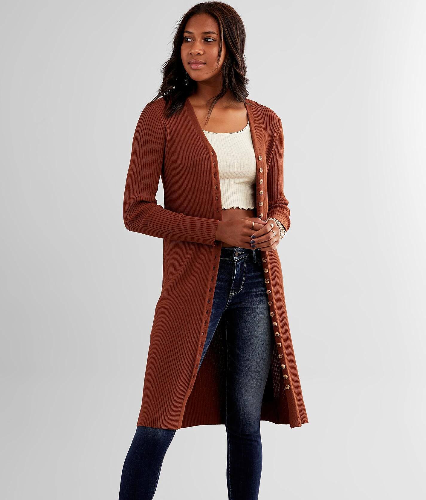 Rust duster cardigan sale