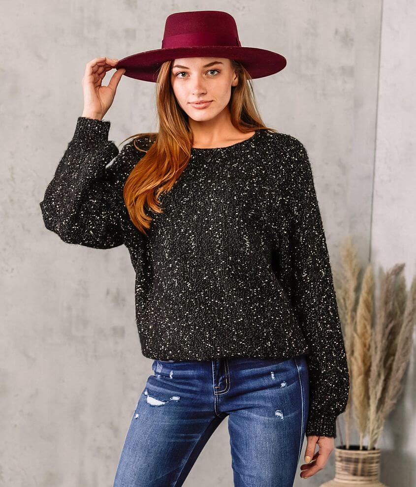 Willow & Root Marled Metallic Knit Sweater - Women's Sweaters in