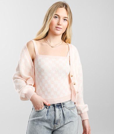 Gilded Intent Checkered 2 Piece Sweater Set FULL_LEFT_SIDE