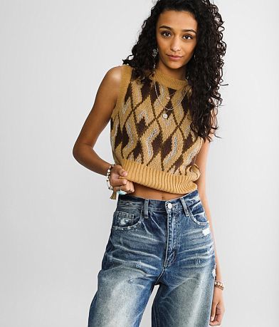 Gilded Intent Printed Sweater Vest FULL_RIGHT_SIDE