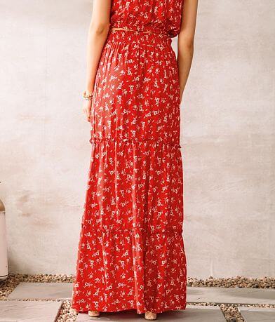 Clover Gypsy Floral Maxi Skirt back view