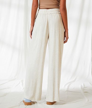 BKE Resort Wide Leg Linen Blend Pant back view