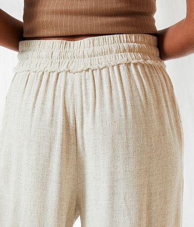 BKE Resort Wide Leg Linen Blend Pant back pocket view