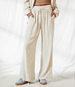 BKE Resort Edit - Wide Leg Linen Blend Pant - Women's Pants in