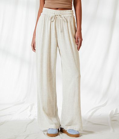 BKE Resort Wide Leg Linen Blend Pant full left side view