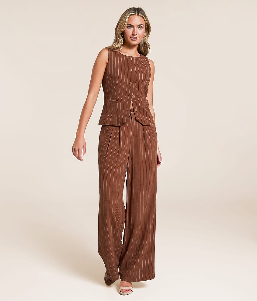 Striped Wide Leg Trouser Pant - thumbnail 7