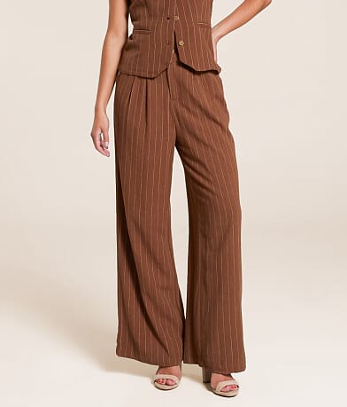 Willow & Root Striped Wide Leg Trouser Pant front view