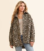 Open SZN Faux Fur Cheetah Shacket - Women's Coats & Jackets