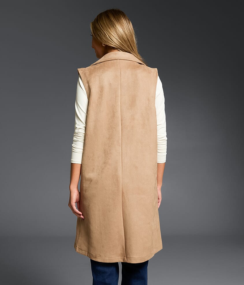 Faux Suede Blazer Vest - thumbnail 3