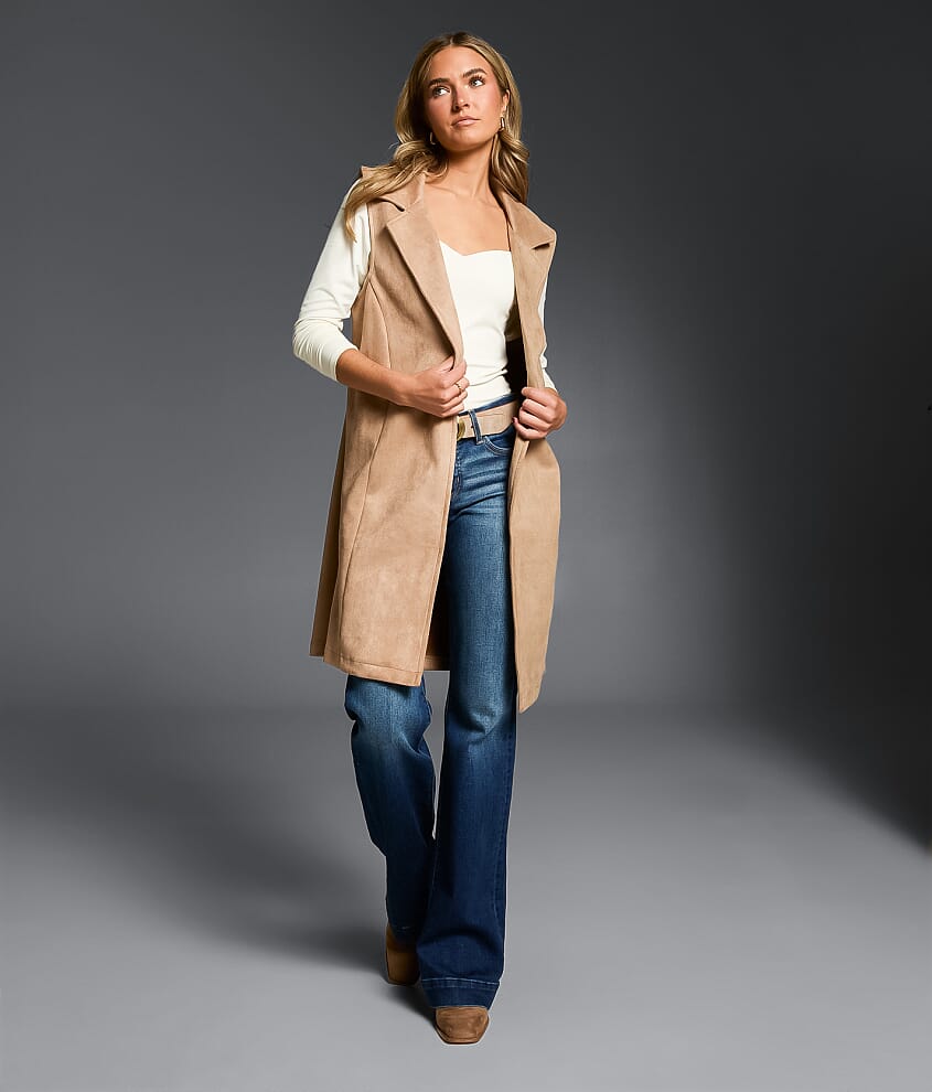 Faux Suede Blazer Vest - thumbnail 5