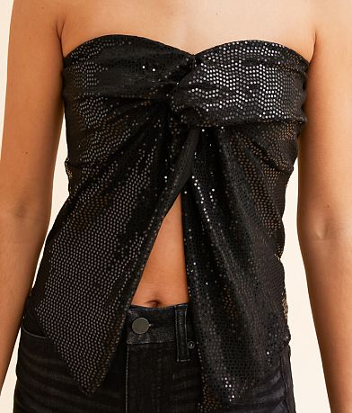 Willow &amp; Root Sequin Twist Front Tube Top misc detail 1 view