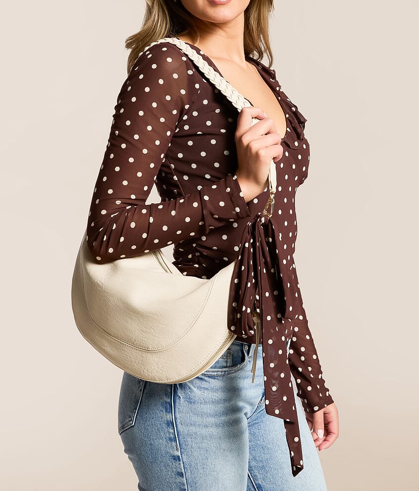 Polka Dot Mesh Top With Detachable Scarf