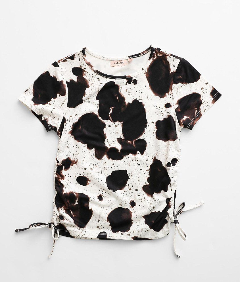 Girls - Willow &#38; Root Cow Print Top front view