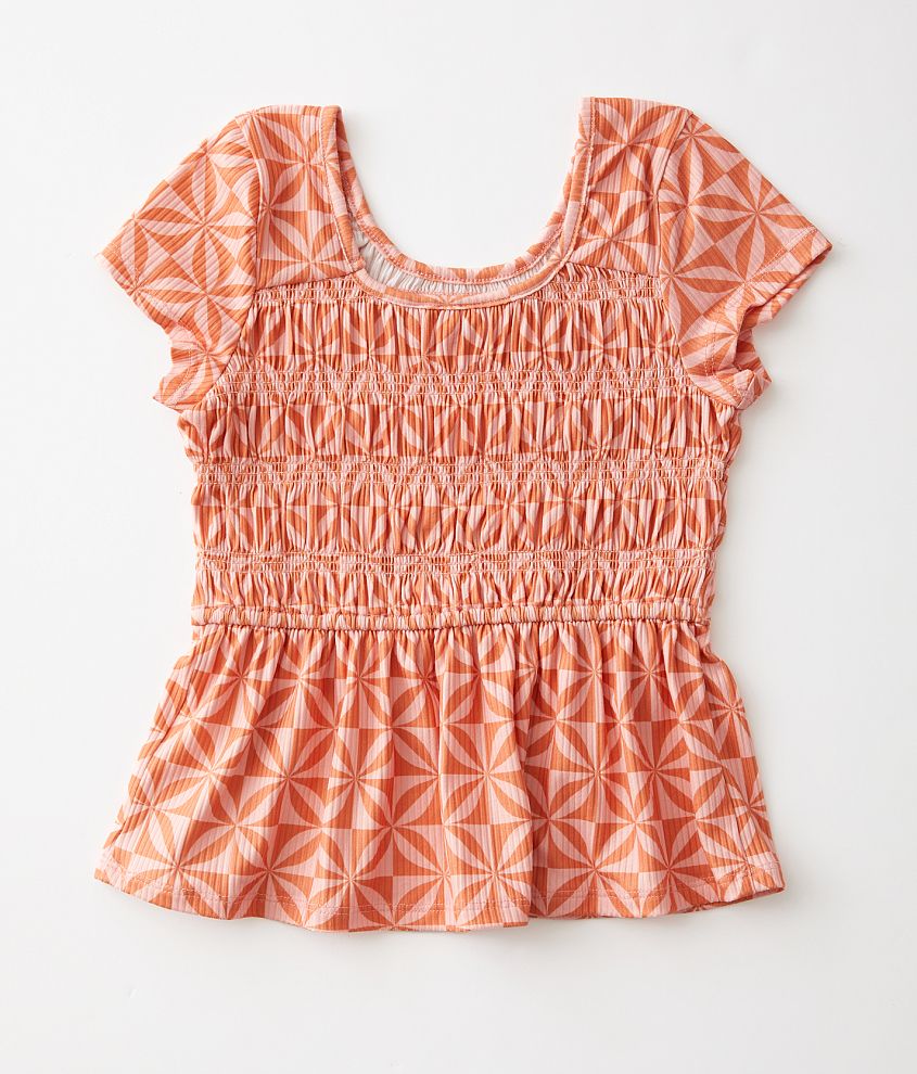 Girls - Willow &#38; Root Smocked Peplum Top front view