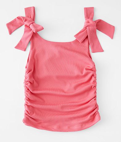 Willow &amp; Root Girls - Bow Strap Ruched Tank Top BACK