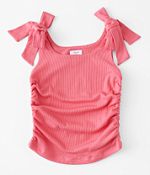 トップス Winged Strap Bow Tank Top Girls - Willow & Root Bow Strap Ruched Tank Top - Girl's