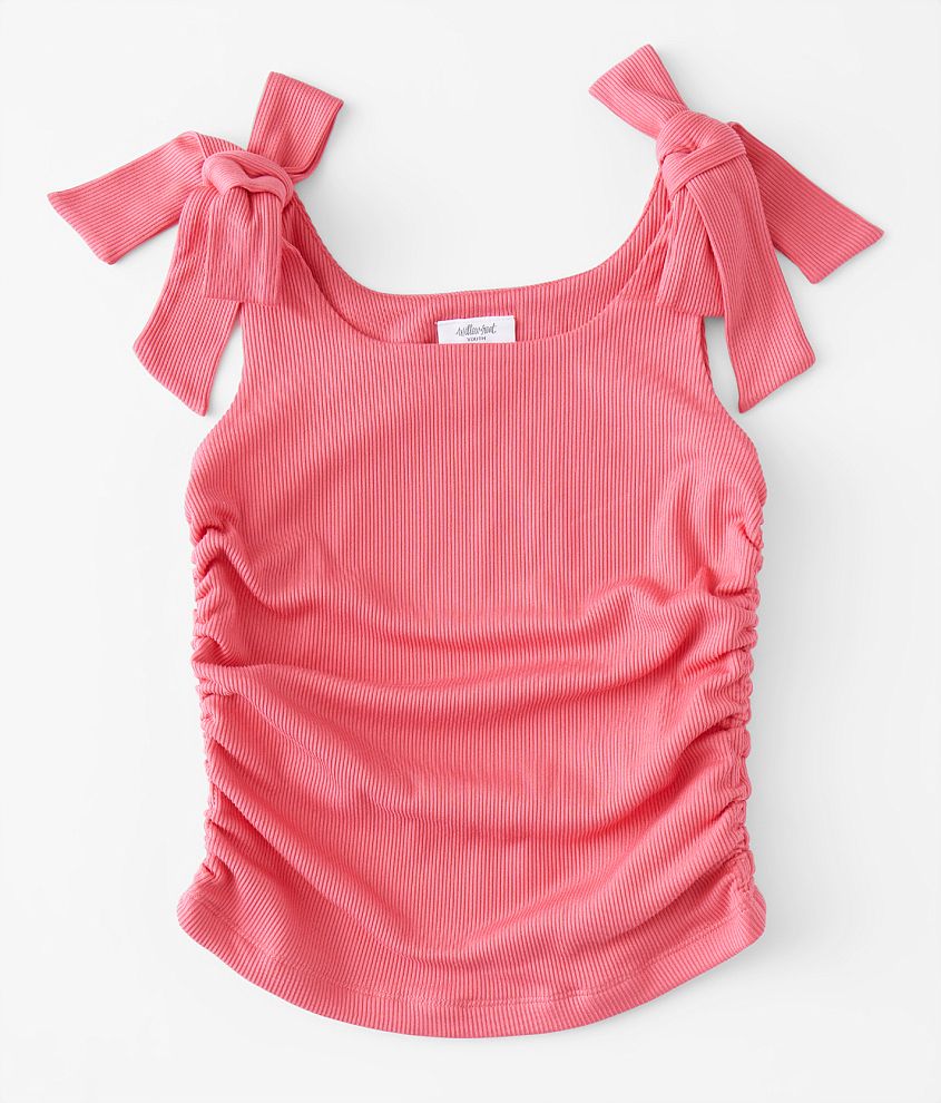 Girls - Willow &#38; Root Bow Strap Ruched Tank Top front view