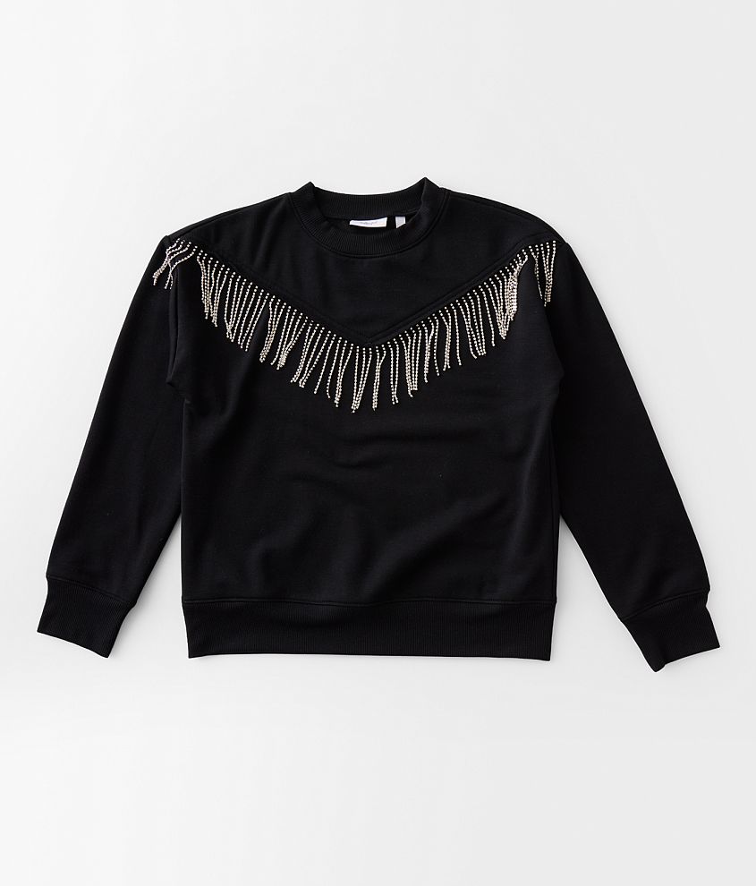 Girls - Willow &#38; Root Rhinestone Fringe Pullover front view