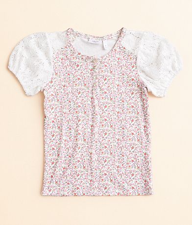 Willow & Root Girls - Floral Henley Top front view