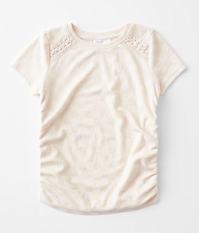 Willow & Root Girls - Checkered Crochet Top front view