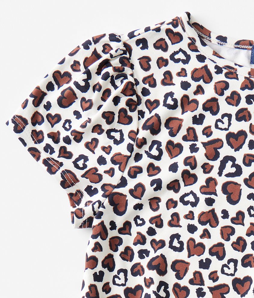 Girls - Cheetah Print Heart Top