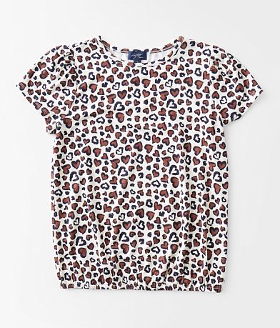 Daytrip Girls - Cheetah Print Heart Top front view