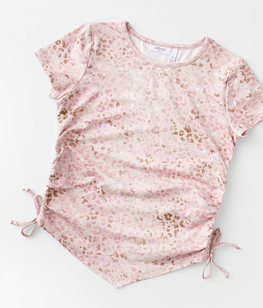 Girls - Willow &#38; Root Cheetah Hanky Top front view