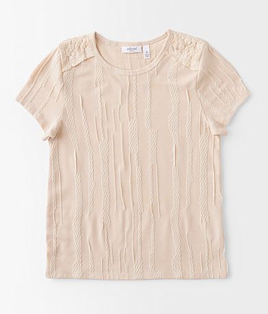 Willow & Root Girls - Pieced Lace Top front view
